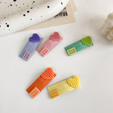 Pinzas para el cabello de tela con diseño de amor en color macarrón
